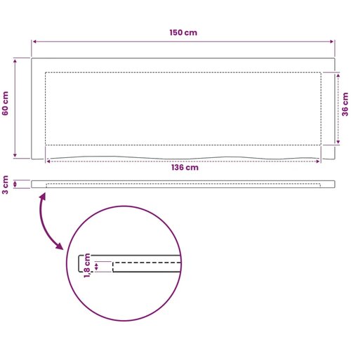  Pravokutni stolni vrh 150 x 50 x 3 cm Pravokutni - Bijela 90 x 55 x 3 5 cm Živi rub 1 strana Slike