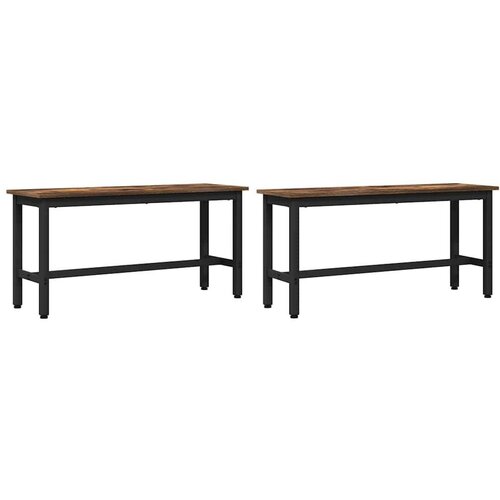 Klupa za blagovanje 2 pcs Dimljeni hrast 100 x 32 5 x 48 5 cm Slike