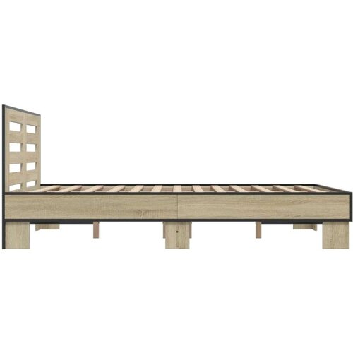  Okvir kreveta boja hrasta 120x200 cm konstruirano drvo i metal Slike