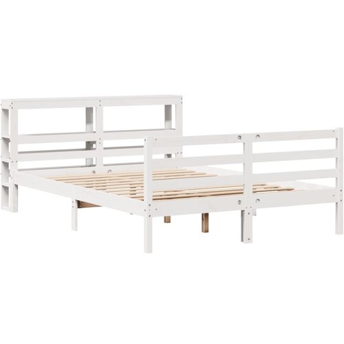 VidaXL Okvir kreveta bez madraca bijeli 140x200 cm od masivne borovine Slike