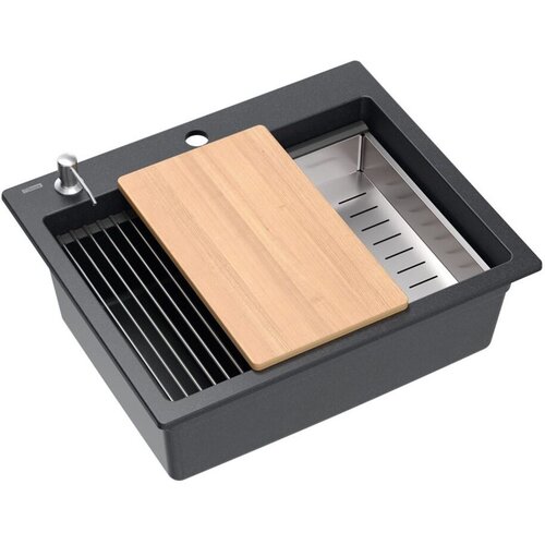 Quadron granitni sudoper KURT 110 WORKSTATION Black Dotted Slike