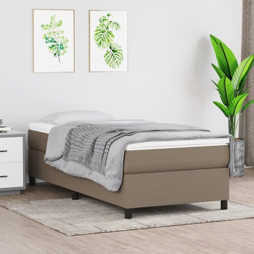 VidaXL Krevet s oprugama i madracem smeđesivi 90x200 cm od tkanine Slike