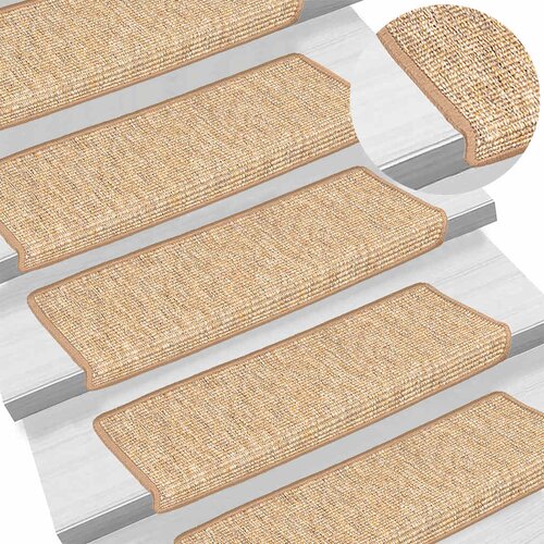  Prostirke za stepenice 15 kom 65x21x4 cm svijetlosmeđe pravokutne rubove Cene