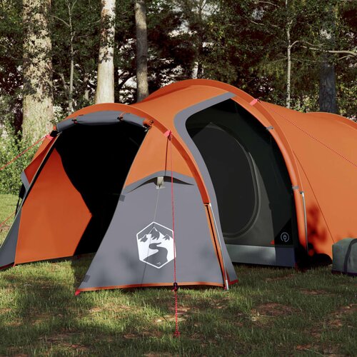 VidaXL &amp;Scaron;ator za 4 osobe sivo-narančasti 360 x 135 x 105 cm taft 185T Slike