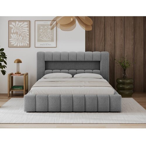 ELTAP Sivi tapecirani bračni krevet s prostorom za odlaganje s podnicom 180x200 cm Lamica &amp;ndash; Slike