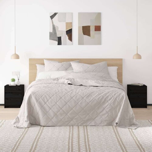  Nočna omarica 2 kosa črna 40x31x50 cm trdna borovina, (20733879) Cene