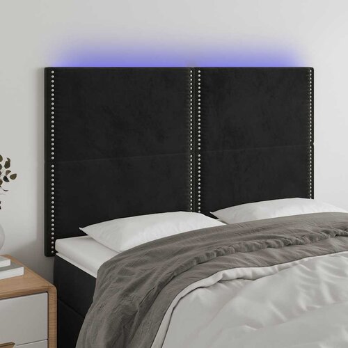  LED uzglavlje crno 144x5x118/128 cm bar&amp;scaron;unasto Slike
