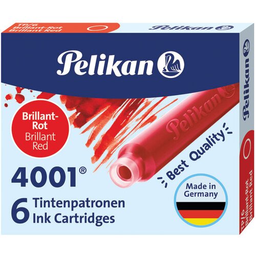  Tinta za nalivpero patrone pk6 4001 pelikan 301192 rdeča Slike