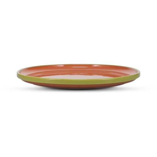 ONA Zelen/oranžen krožnik iz kamenine &amp;oslash; 26 cm Duo &amp;ndash; Slike