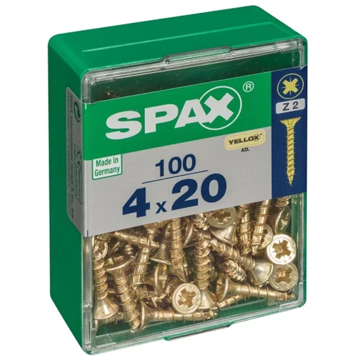 SPAX Univerzalni vijaki Spax (4 x 20 mm, polni navoj, 100 kosov)