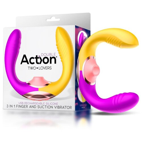 Action Two Lovers 3in1 Finger and Airflow Vibrator Cene