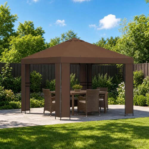 Gazebo 3 x 3 m Smeđa Poliester i čelik 190 gsm Cijene
