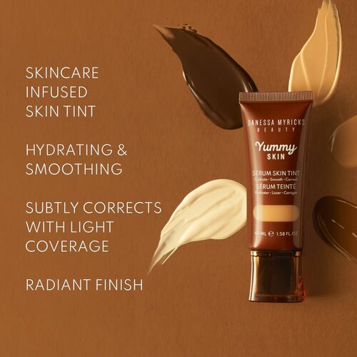 Danessa Myricks Beauty Yummy Skin Serum Skin Tint vlažilni tekoči puder z gladilnim učinkom odtenek 9 - Medium to Tan Skin with Neutral Olive Underton Slike