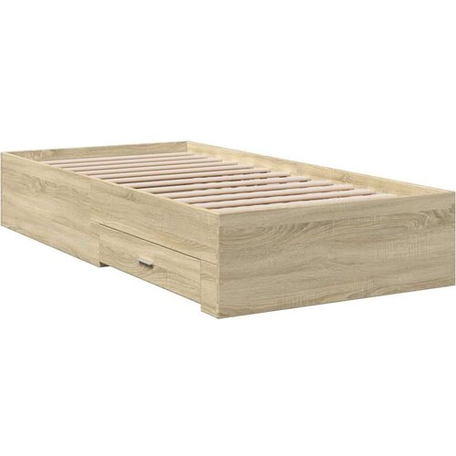 VidaXL Okvir kreveta s ladicama boja hrasta sonome 75x190 cm drveni Slike