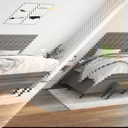 The Living Store Box spring postelja z vzmetnico temno siva 180x200 cm blago - Box Spring Postelja, (21438381) Slike
