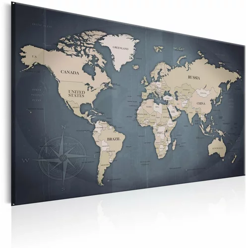  Slika - World Map: Shades of Grey 90x60