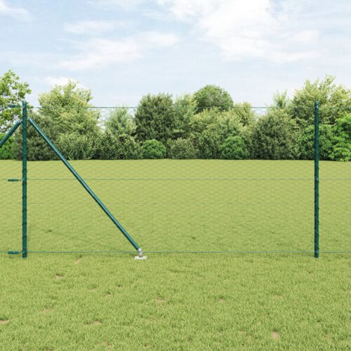 VidaXL heksagonalna ograda zelena 1x10 m čelik Slike