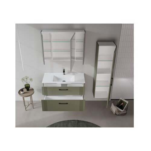 Hanah home Kupatilski ormarić sa umivaonikom i ogledalom (2 komada) Bari 100 v2 253 Cene