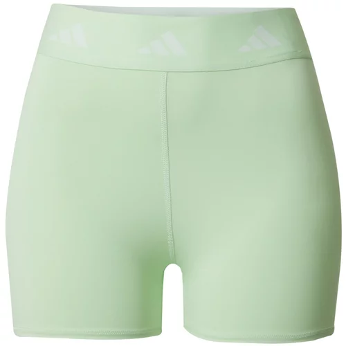Adidas Športne hlače 'Techfit' pastelno zelena / bela