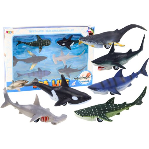  Figurines Vehicles Sea Animals Friction Drive Shark Killer Whale 6 pcs Cene