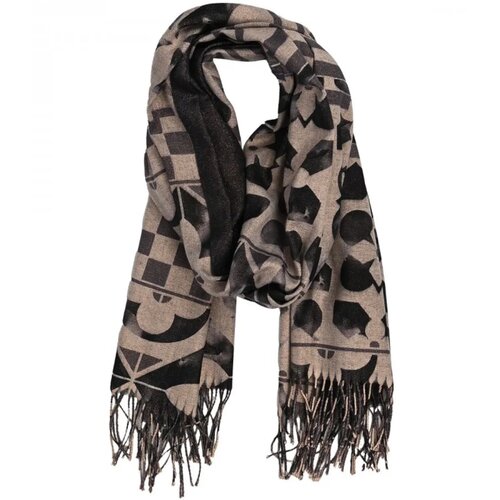 Pri Warm stylish shawl scarf pattern mosaic shiny thread soft smooth 180x70 cm Slike