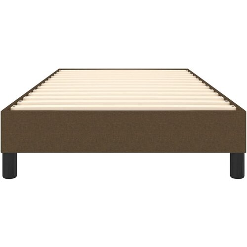  Okvir za krevet s oprugom tamnosmeđi 100x200 cm od tkanine Slike