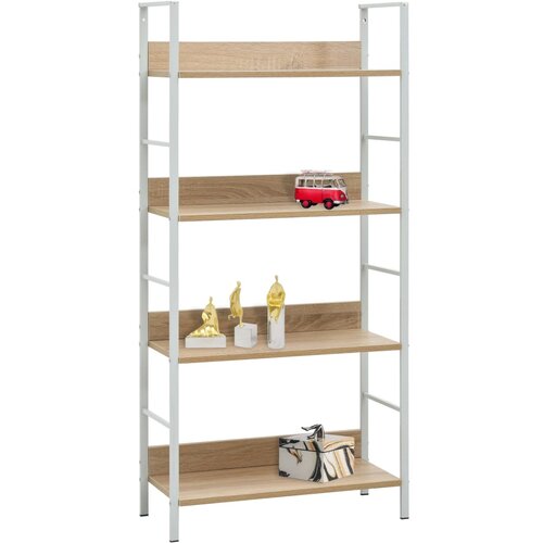 Maison Chic Knjižna omara - Knjižna polica - Knjižni regal 4-nadstropna hrast 60x27,6x124,5 cm inž. les, (21723366) Slike
