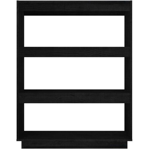 VidaXL knjižna omara za razdelitev prostora črna 80x35x103 cm borovina Slike