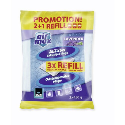 Bison Polnilna vrečka za odstranjevalec vlage BISON AIR MAX (3 x 450 g; 2 + 1 polnilo gratis, vonj sivke) Cene