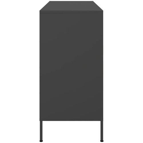  Komoda crna 100,5 x 39 x 79 cm čelik Slike