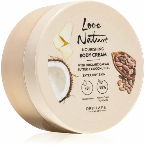 Oriflame Love Nature Cacao Butter & Coconut Oil hranilna krema za telo z vlažilnim učinkom 200 ml