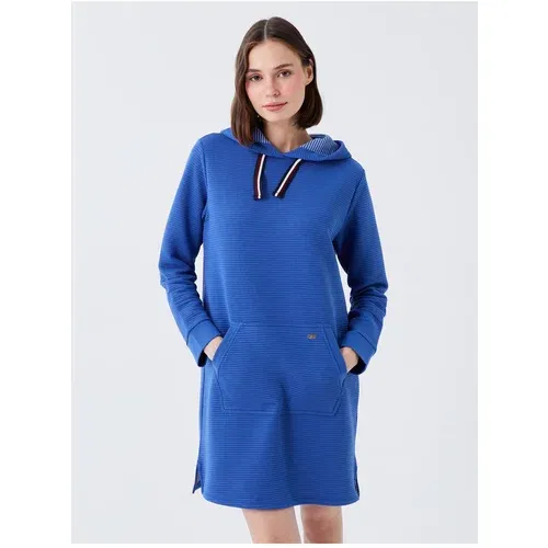 LC Waikiki Women's Straight Long Sleeve Sweat Dress with a Hooded