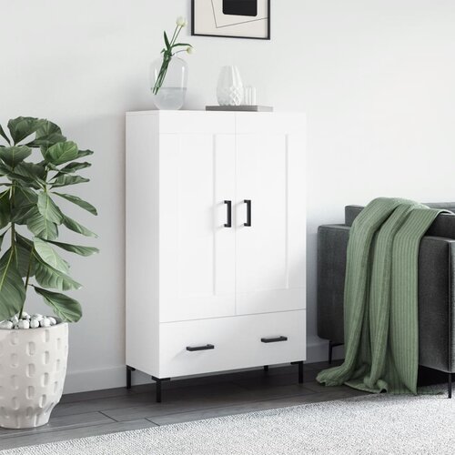 The Living Store Visoka omara bela 69,5x31x115 inženirski les - Visoka Omarica, (21435177) Slike