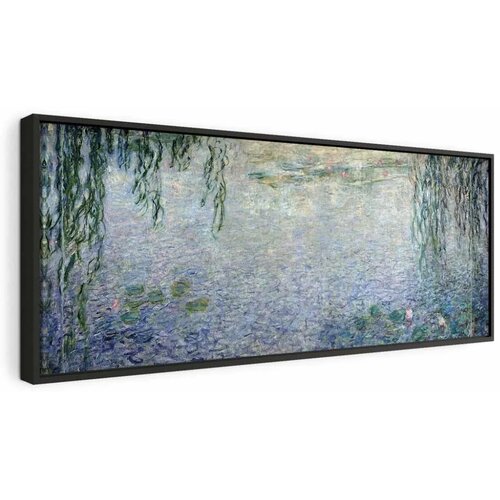  Slika - Claude Monet &ndash; The Water Lilies &ndash; Clear Morning with Willows 100x40 U crnom drvenom okviru Cijene