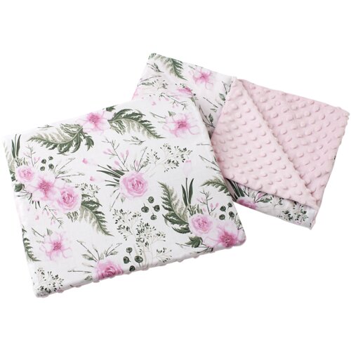 Medi Partners Quilt 55x75 + pillow 35x30 cotton + minky – Flowers + light pink minky Cijene