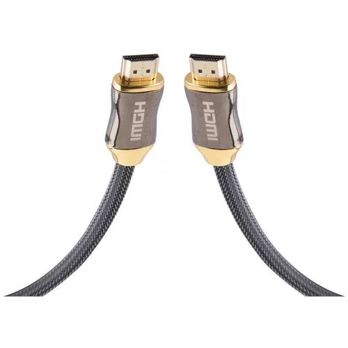 Cadorabo 1,5 M HQ HDMI kabel 2,0 / 1,4a visoka hitrost z Ethernet, najlonsko zaščito, Ultra HD 4K - 3D Ready ARC 1080P / 2160P z zlatim priključkom v črni barvi, (20622101)