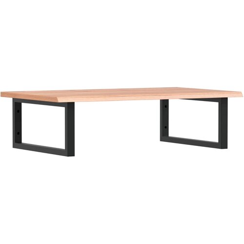 Zidna polica za umivaonik od čelika i masivne hrastovine Smeđa 80 x 50 x 2 cm Slike
