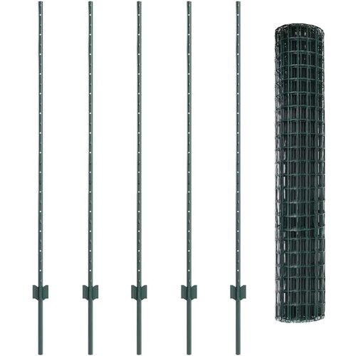 Euro ograda s postom 10 x 1,4 m Čelik premazan PVC-om Zelena Slike