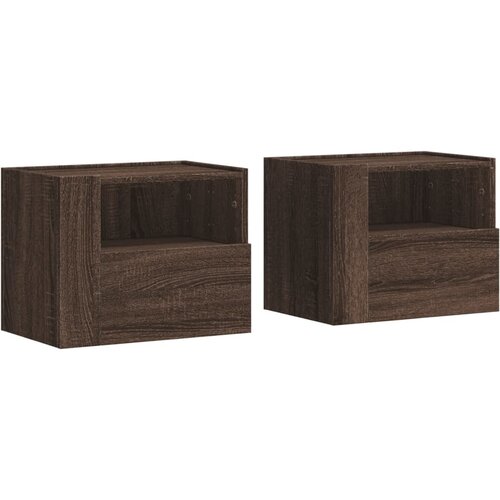 Maison Chic Stenski Dvo delni komplet Nočne omarice - Nočne mize rjav hrast 45x30x35 cm, (21688026) Slike