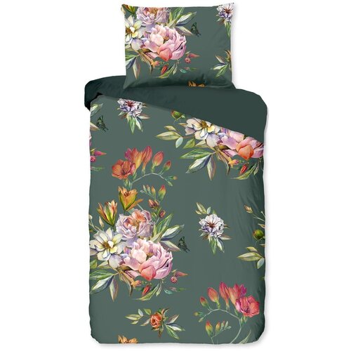 Le Bonom Temno zelena bombažna posteljnina Floret, 160 x 220 cm Slike
