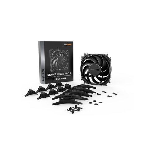 Be Quiet! SILENT WINGS PRO 4 120mm ventilator PWM (3000rpm, 36,9dB, crna) Slike