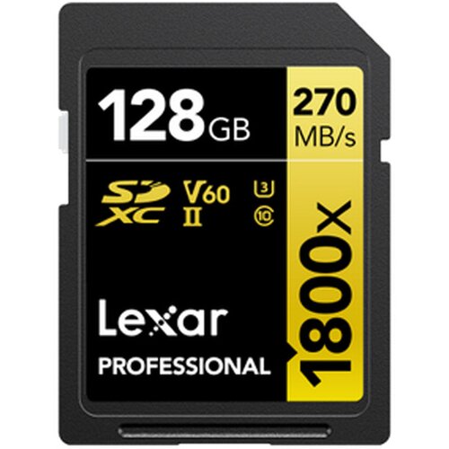 Lexar 1800x SDXC 128GB V60 270/180 MB/s profesionalna memorijska kartica Slike