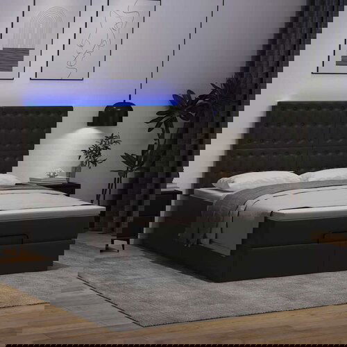 vidaXL Otomanski okvir kreveta s madracem crni 140x200cm umjetna koža Cijene
