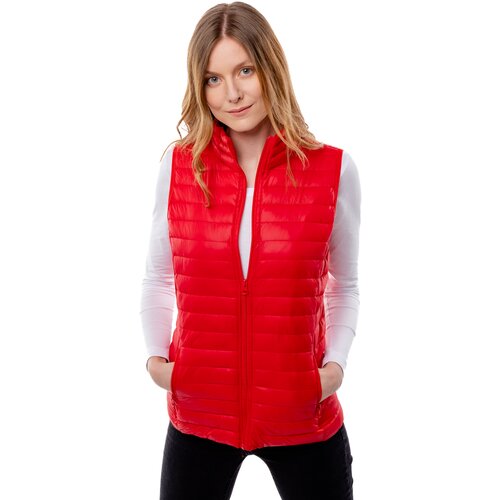 Glano Women's quilted vest - red Slike