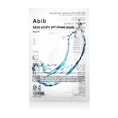 Abib Mild Acidic pH Sheet Mask Aqua Fit maska za lice za sve vrste kože 30 ml unisex Slike