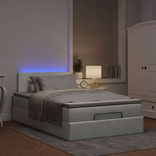 VidaXL okvir za krevet s madraca svjetlosivi 120x190 cm bar&amp;scaron;unasti Slike