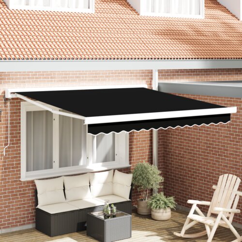 VidaXL Crna automatska uvlačiva tenda 300x250 cm, zamjenska tkanina za tendu za okvir 3x2.5 m crna Slike