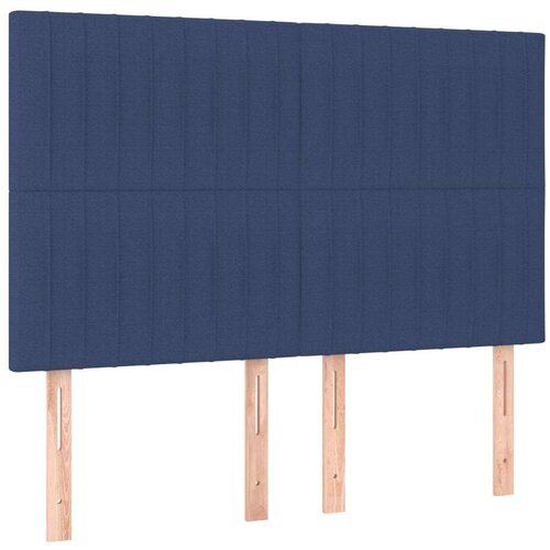  Box spring s madracem LED plavi 140x200 cm od tkanine Slike