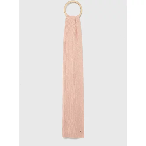 Tommy Hilfiger Kratki šal s primjesom kašmira boja: ružičasta, jednobojni model