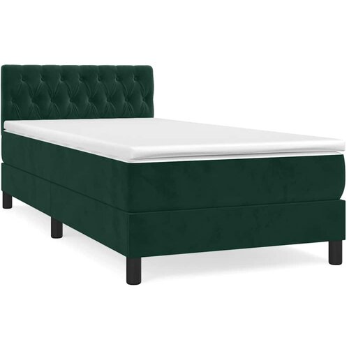 Box spring krevet s madracem tamnozeleni 90x190 cm bar&amp;scaron;unasti Slike
